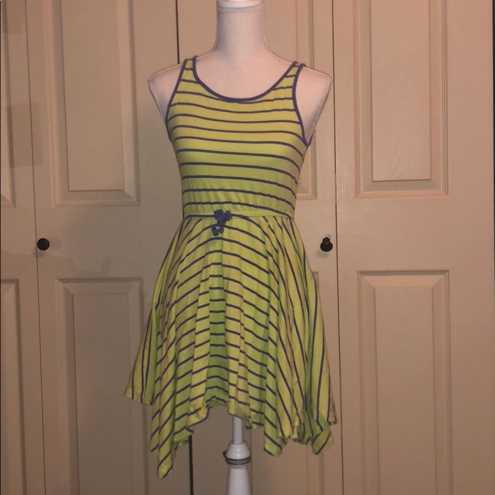 Purple and green dress